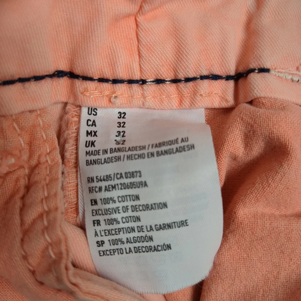 American‎ Eagle Outfitters Mens Shorts Peach Size 32 Cotton Flat Front Casual